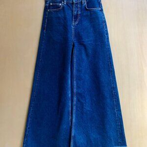Zara Woman Premium Denim Collection High-Waist, Wide Leg, Medium Blue Wash US 4